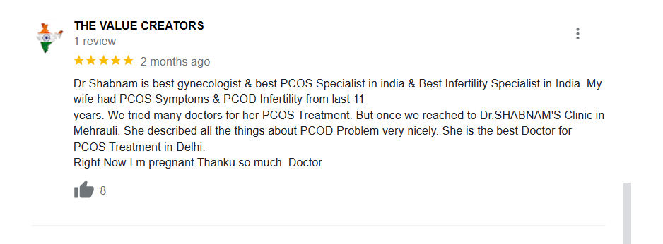 Patient Testimonial - Explore heartfelt reviews and success stories from individuals at PCOS Ferticure Clinic, highlighting the compassionate care and positive outcomes achieved with Dr. Shabnam Sharjil in the treatment of PCOS-PCOD.