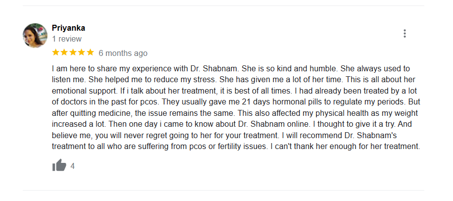 Patient Testimonial - Hear genuine stories and positive feedback from individuals at PCOS Ferticure Clinic, showcasing the compassionate care and successful outcomes achieved with Dr. Shabnam Sharjil in the treatment of PCOS-PCOD.