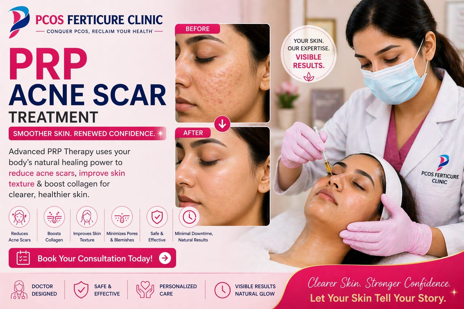 Acne scar treatment before and after results in Delhi