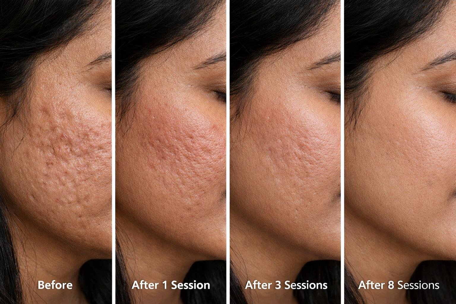 Rolling acne scar treatment result