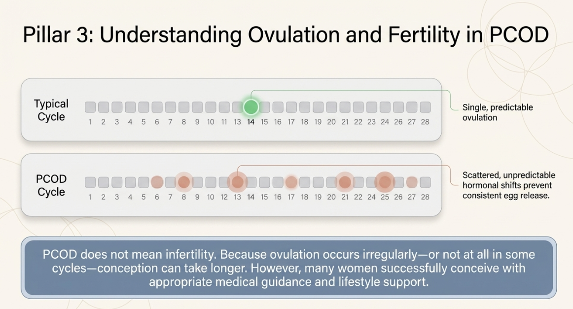 Ovulation and fertility process diagram